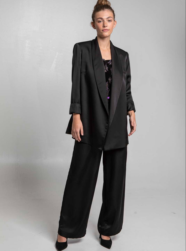 THE SUIT PANTS - GLOSSY BLACK