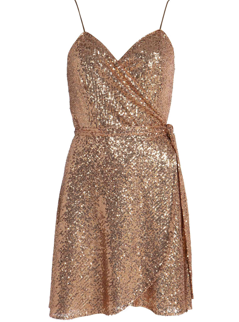 ELOISE WRAPDRESS - SEQUINED GOLD