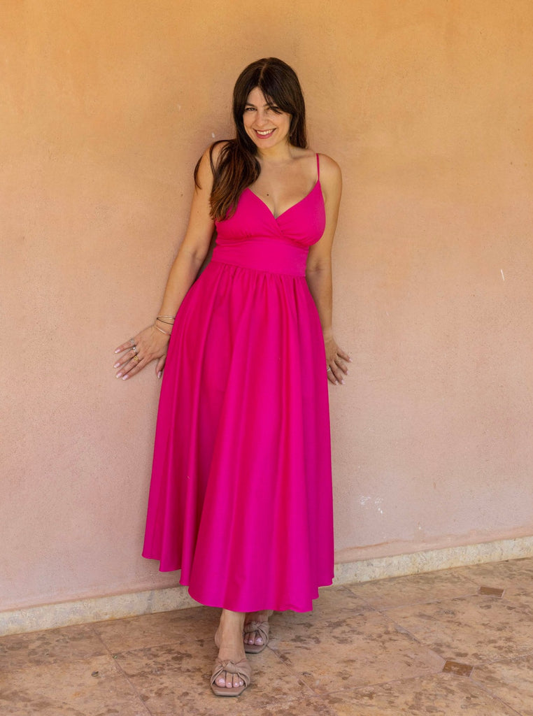 EDEN DRESS - FUCHSIA COTTON