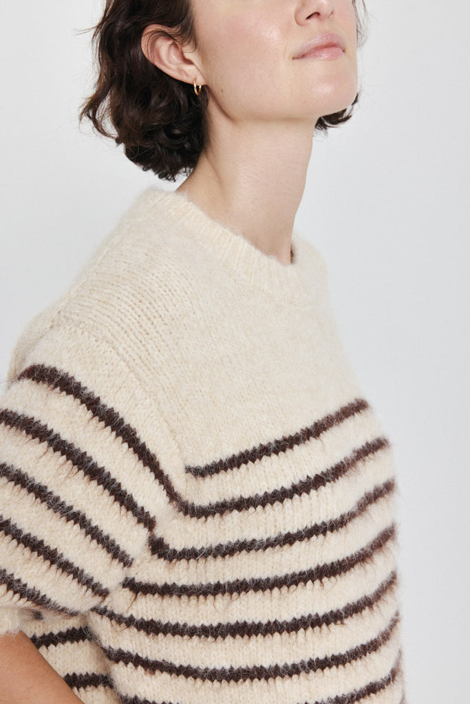 WOOL SWEATER - STRIPED ECRU