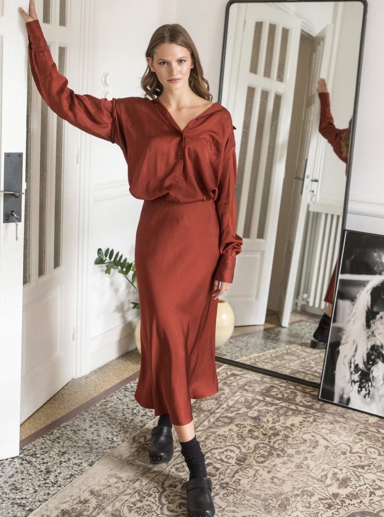 GEMMA SKIRT - WINE RED