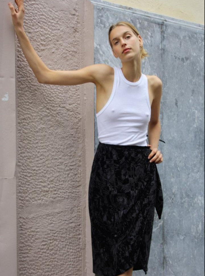 ISABELLA WRAP SKIRT - BLACK