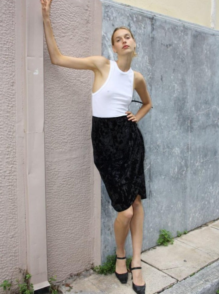 ISABELLA WRAP SKIRT - BLACK