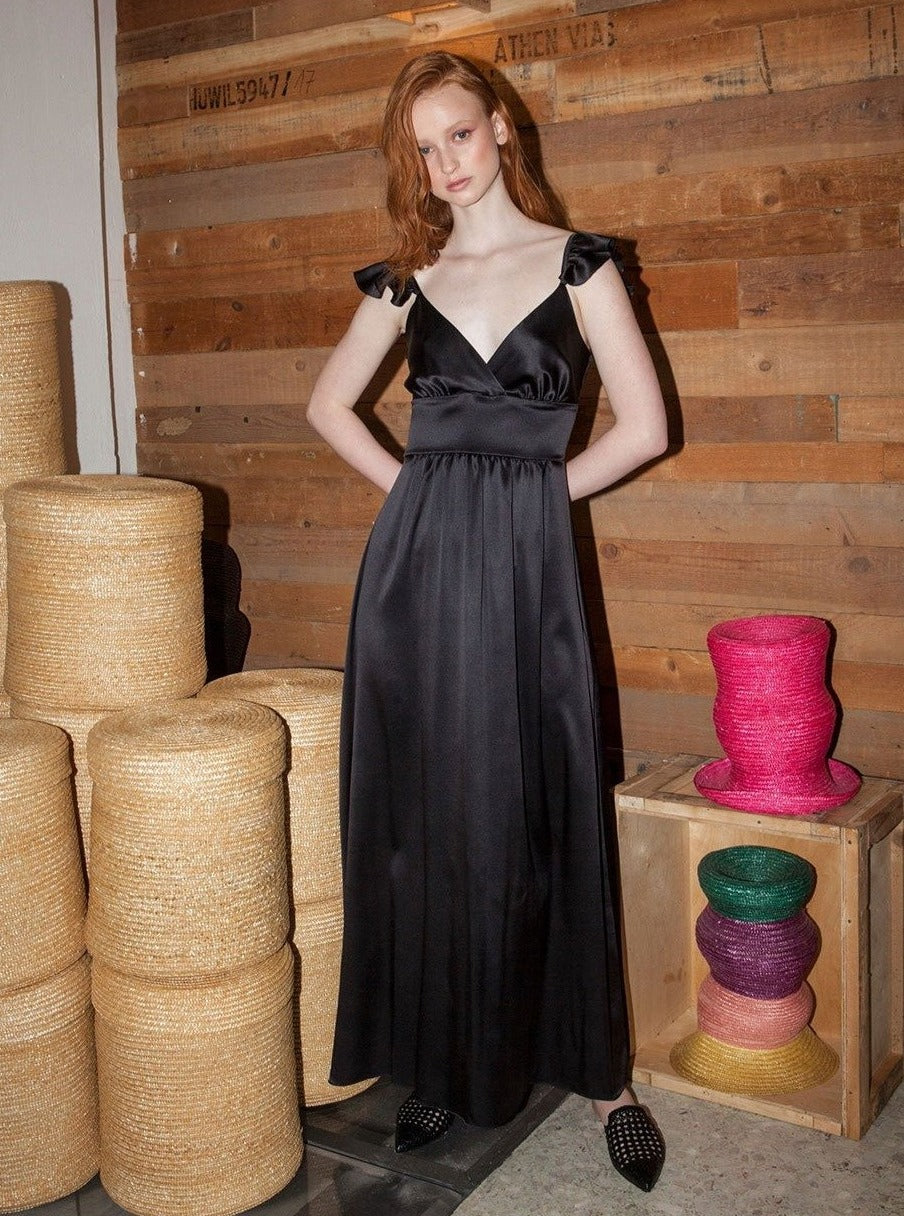 chloe silk dress Chlo - Fluid long dress in Silk mousseline & lace - Divine Red - 42