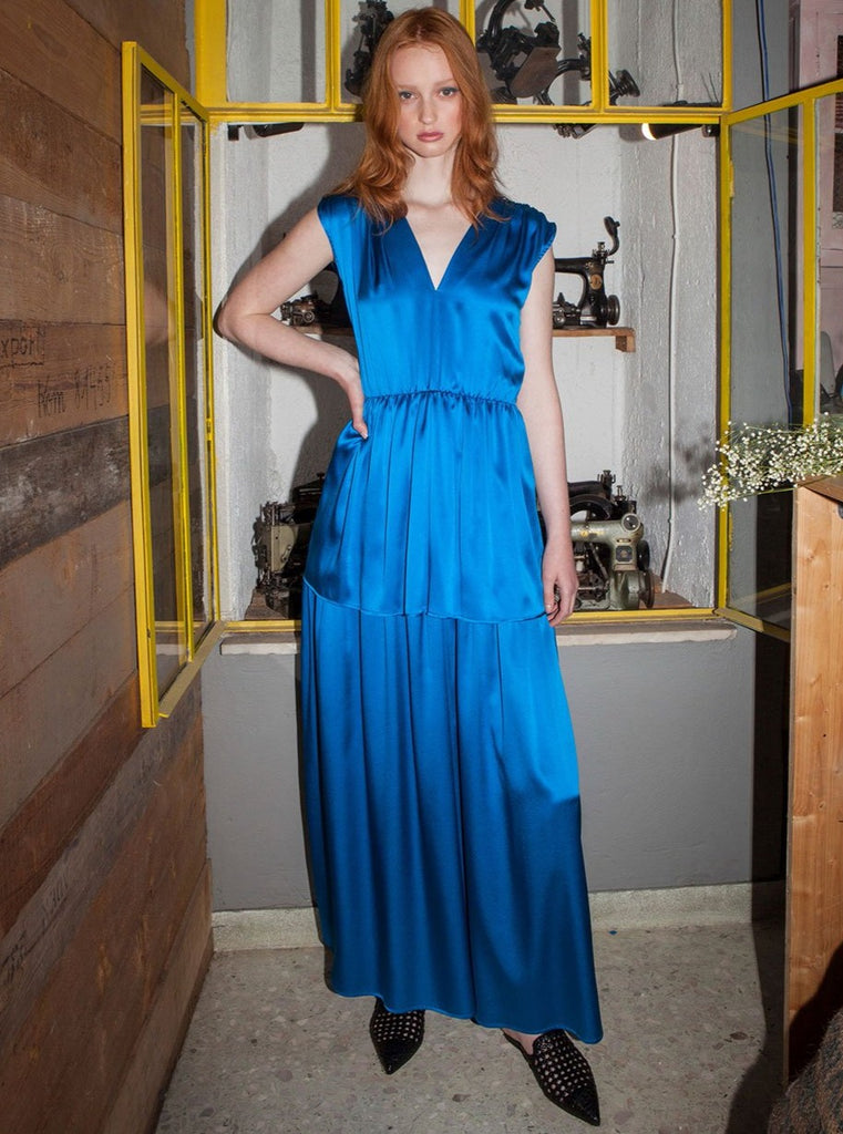 ELLA SILK DRESS - ROYAL BLUE